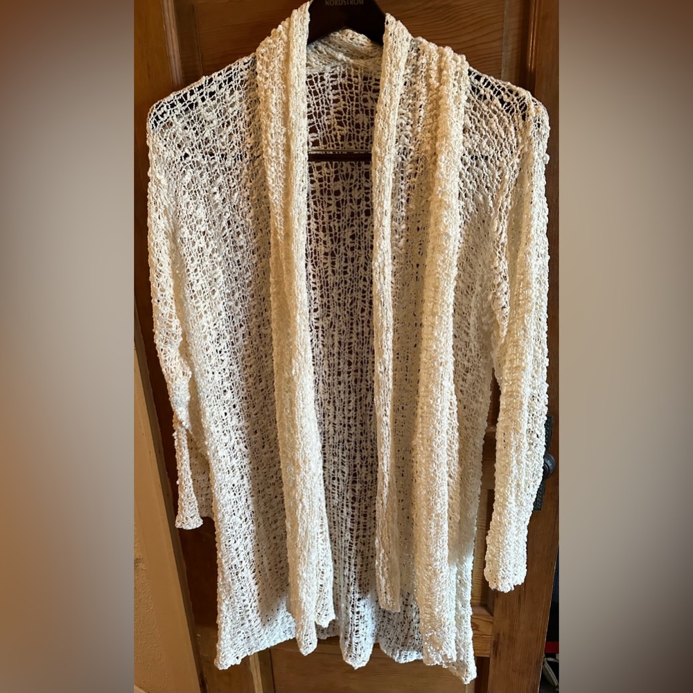 Open knit cream cardigan